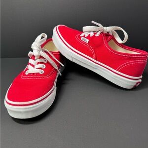 Red vans little girl size 2